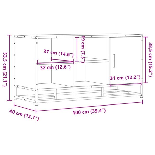 vidaXL Lavička na topánky, sivá sonoma, kompozitné drevo+kov – Obrázok 12