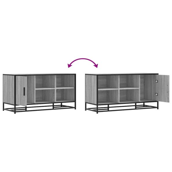 vidaXL Lavička na topánky, sivá sonoma, kompozitné drevo+kov – Obrázok 9