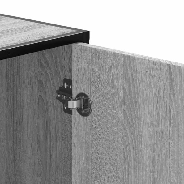 vidaXL Lavička na topánky, sivá sonoma, kompozitné drevo+kov – Obrázok 10