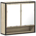 vidaXL Kúpeľňová zrkadlová skrinka, dub sonoma, 65x20x60 cm, imitácia dreva – Obrázok 2