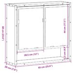 vidaXL Kúpeľňová zrkadlová skrinka, dub sonoma, 65x20x60 cm, imitácia dreva – Obrázok 12