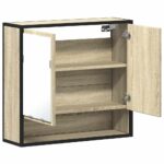 vidaXL Kúpeľňová zrkadlová skrinka, dub sonoma, 65x20x60 cm, imitácia dreva – Obrázok 8