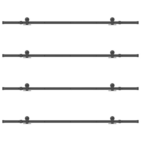 vidaXL Kovanie na posuvné dvere čierne 213,5 cm oceľové – Obrázok 6