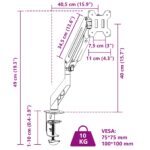 VidaXL rameno jeden monitor max 27 palcovú plynovú pružinu obrazovky – Obrázok 12