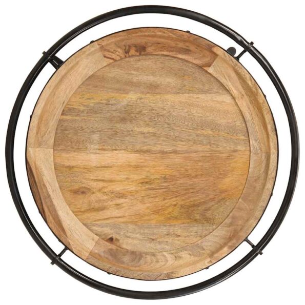 VidaXL Príručný stolík Ø55x60 cm Masívne drevo Mango – Obrázok 3