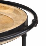 VidaXL Príručný stolík Ø55x60 cm Masívne drevo Mango – Obrázok 5