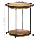 VidaXL Príručný stolík Ø55x60 cm Masívne drevo Mango – Obrázok 8