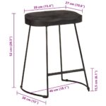 vidaXL Barové stoličky 2 ks čierne 46x38x52 cm mangový masív – Obrázok 8