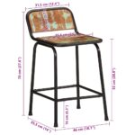vidaXL Barové stoličky 2 ks 46x35,5x70 cm Rekultivované masívne drevo – Obrázok 8