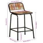vidaXL Barové stoličky 4 ks 46x35,5x70 cm Rekultivované masívne drevo – Obrázok 8