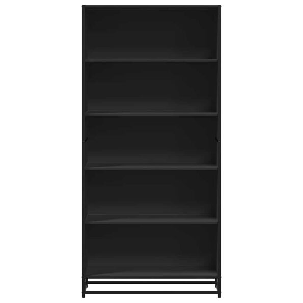 vidaXL Knižnica čierna 80,5x35x170,5 cm kompozitné drevo – Obrázok 4