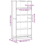 vidaXL Knižnica čierna 80,5x35x170,5 cm kompozitné drevo – Obrázok 9