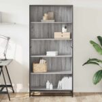 vidaXL Knižnica sivá sonoma 80,5x35x170,5 cm kompozitné drevo – Obrázok 3