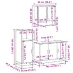 vidaXL 3-dielna sada kúpeľňového nábytku hnedý dub spracované drevo – Obrázok 11