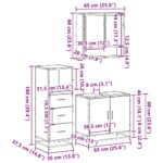 vidaXL 3-dielna súprava kúpeľňových skriniek sonoma kompozitné drevo – Obrázok 11