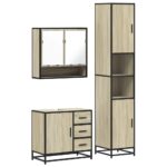 vidaXL 3-dielna súprava kúpeľňových skriniek sonoma kompozitné drevo – Obrázok 2