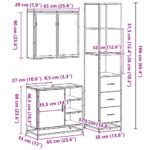 vidaXL 3-dielna sada kúpeľňového nábytku hnedý dub spracované drevo – Obrázok 11