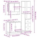 vidaXL 3-dielna súprava kúpeľňových skriniek sonoma kompozitné drevo – Obrázok 11