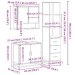 vidaXL 3-dielna sada kúpeľňového nábytku hnedý dub spracované drevo – Obrázok 11