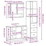 vidaXL 3-dielna sada kúpeľňového nábytku hnedý dub spracované drevo – Obrázok 11