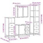 vidaXL 4-dielna sada kúpeľňového nábytku dymový dub spracované drevo – Obrázok 11