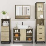 vidaXL 4-dielna súprava kúpeľňových skriniek sonoma kompozitné drevo – Obrázok 3