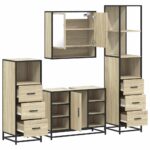 vidaXL 4-dielna súprava kúpeľňových skriniek sonoma kompozitné drevo – Obrázok 6