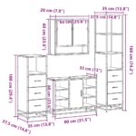 vidaXL 4-dielna súprava kúpeľňových skriniek sonoma kompozitné drevo – Obrázok 11