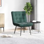 VidaXL Relaxačné kreslo Tmavo zelená 64x74x84 cm Zamat – Obrázok 3