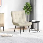 vidaXL Krémová relaxačná stolička 64x74x84 cm Zamat – Obrázok 3