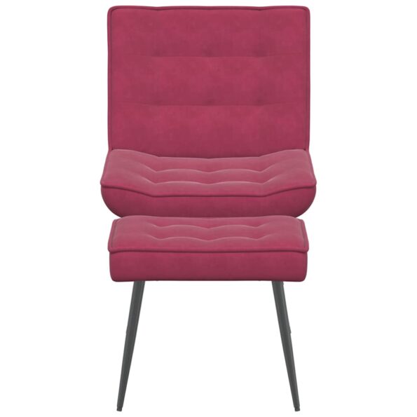 vidaXL Relaxačné kreslo s podnožkou vínovo-červené zamat – Obrázok 4