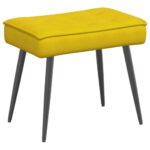 VidaXL Relaxačné kreslo so stoličkou Yellow Velvet – Obrázok 6