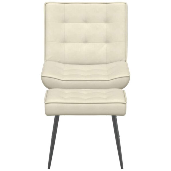 VidaXL Relaxačné kreslo so stoličkou Cream Velvet – Obrázok 4