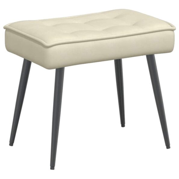 VidaXL Relaxačné kreslo so stoličkou Cream Velvet – Obrázok 6