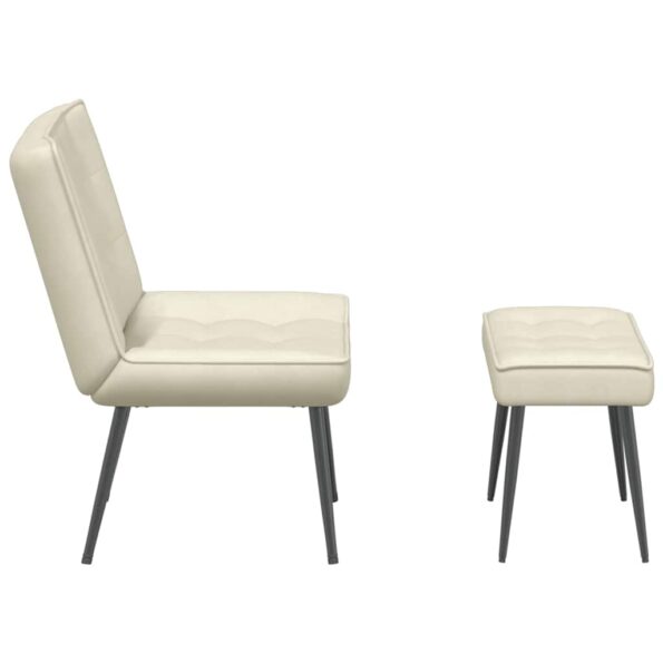 VidaXL Relaxačné kreslo so stoličkou Cream Velvet – Obrázok 7