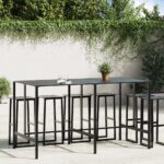 vidaXL Barový stolík, čierny 200x100x110 cm, oceľ s práškovou úpravou