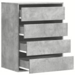 vidaXL Rohová komoda so zásuvkami betónová 60x41x76cm kompozitné drevo – Obrázok 5