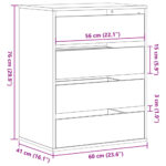 vidaXL Rohová komoda so zásuvkami betónová 60x41x76cm kompozitné drevo – Obrázok 10