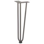 vidaXL Nohy na konferenčný stolík v tvare vlásenky, 4 ks, prírodná oceľ, 42 cm, masívna oceľ – Obrázok 4