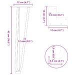 vidaXL Nohy na konferenčný stolík v tvare vlásenky, 4 ks, prírodná oceľ, 42 cm, masívna oceľ – Obrázok 10
