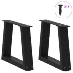vidaXL Nohy ku konferenčnému stolíku v tvare V, 2 ks, čierne, 40 x (30-31,3) cm, oceľové – Obrázok 3