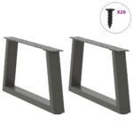 vidaXL Nohy konferenčného stolíka v tvare V, 2 ks, antracitové, 50 x (30-31,3) cm, oceľ – Obrázok 3