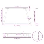 vidaXL Nohy konferenčného stolíka v tvare V, 2 ks, antracitové, 50 x (30-31,3) cm, oceľ – Obrázok 10