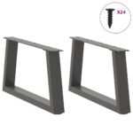 vidaXL Nohy jedálenského stola V-Shape 2 ks Antracit 60x(30-31,3)cm – Obrázok 3