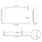 vidaXL Nohy jedálenského stola V-Shape 2 ks Antracit 60x(30-31,3)cm – Obrázok 10