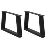 vidaXL Nohy jedálenského stola V-Shape 2 ks Čierna 70x(30-31,3)cm Oceľ