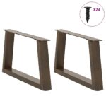 vidaXL Nohy konferenčného stolíka v tvare V, 2 ks, prírodná oceľ, 70 x (30-31,3) cm, oceľ – Obrázok 3