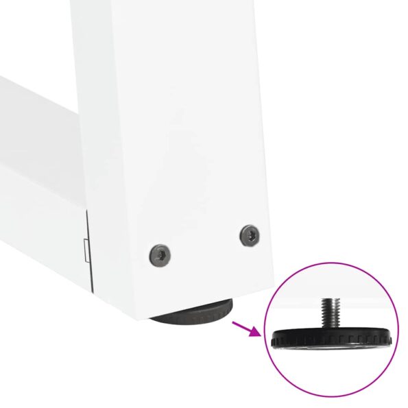 vidaXL Nohy jedálenského stola V-Shape 2 ks Biela 28x(42-43,3) cm Oceľ – Obrázok 9