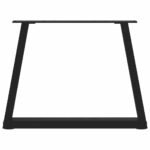 vidaXL Nohy jedálenského stola V-Shape 2 ks Čierna 50x(42-43,3)cm Oceľ – Obrázok 5