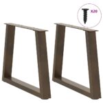 vidaXL Nohy konferenčného stolíka v tvare V, 2 ks, prírodná oceľ, 50 x (42-43,3) cm, oceľ – Obrázok 3